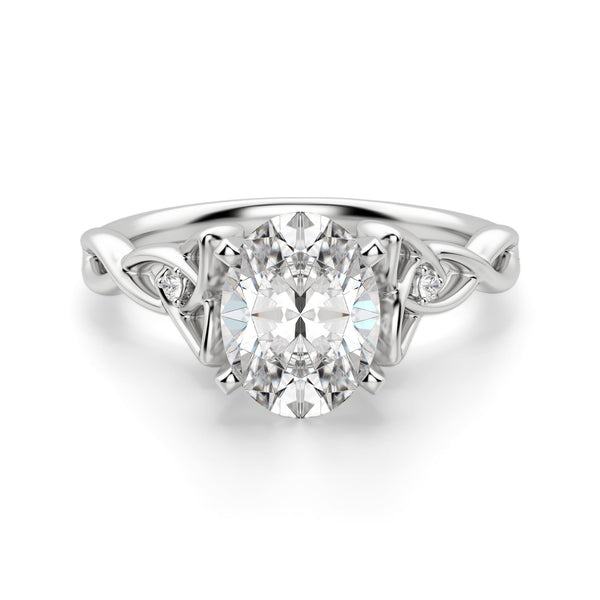 Oval Cut Moissanite Twisted Engagement Ring