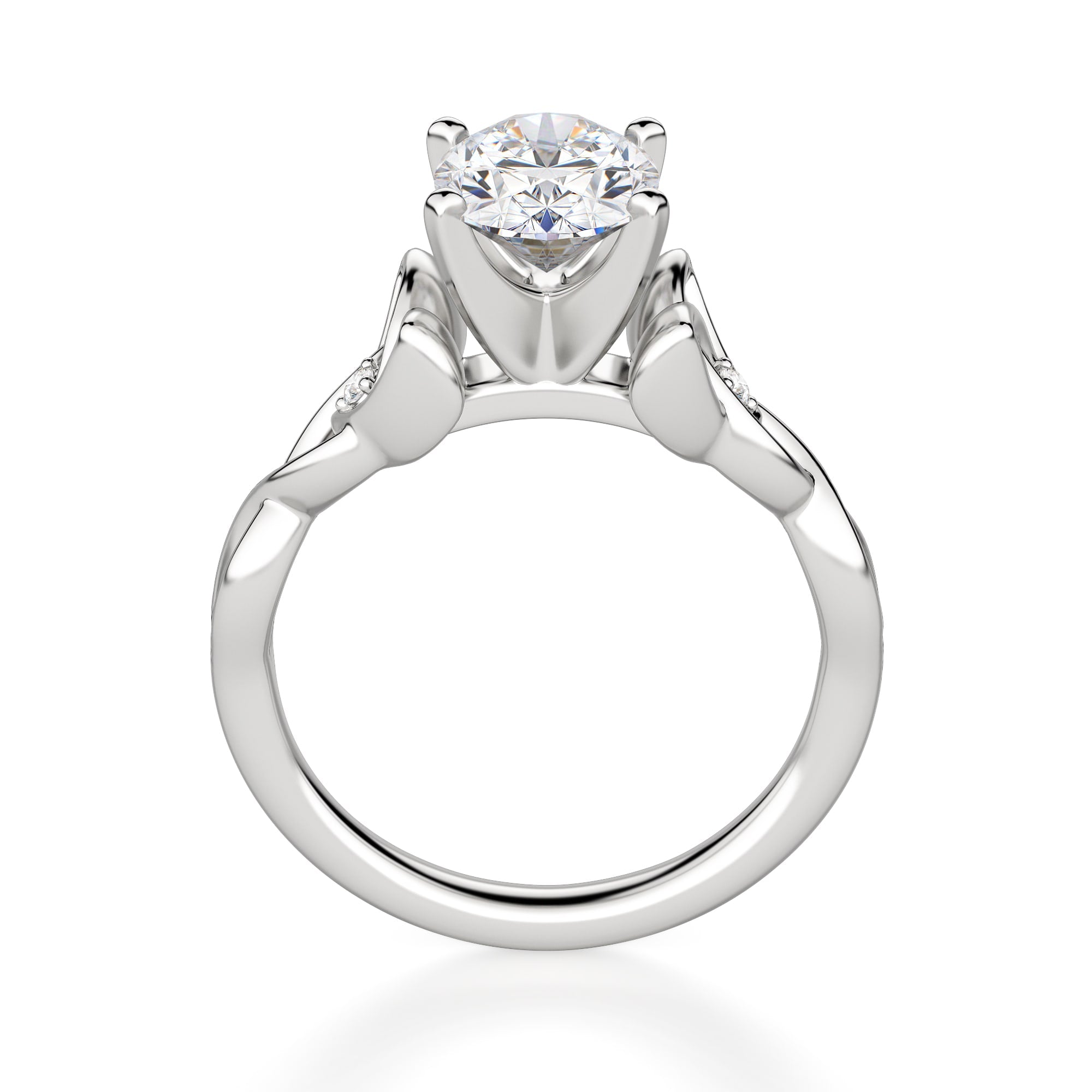 Oval Cut Moissanite Twisted Engagement Ring