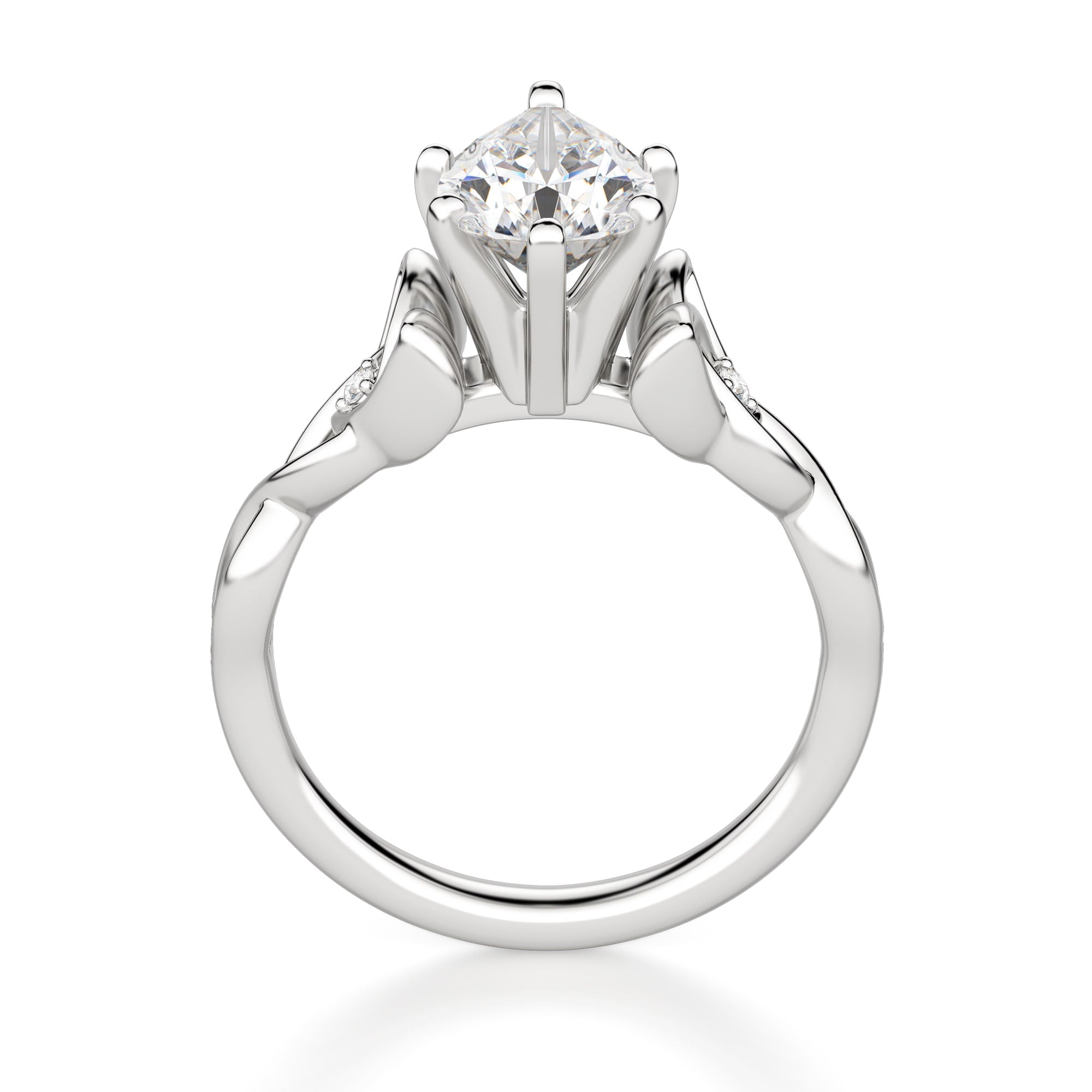 Pear Cut Twisted Moissanite Engagement Ring