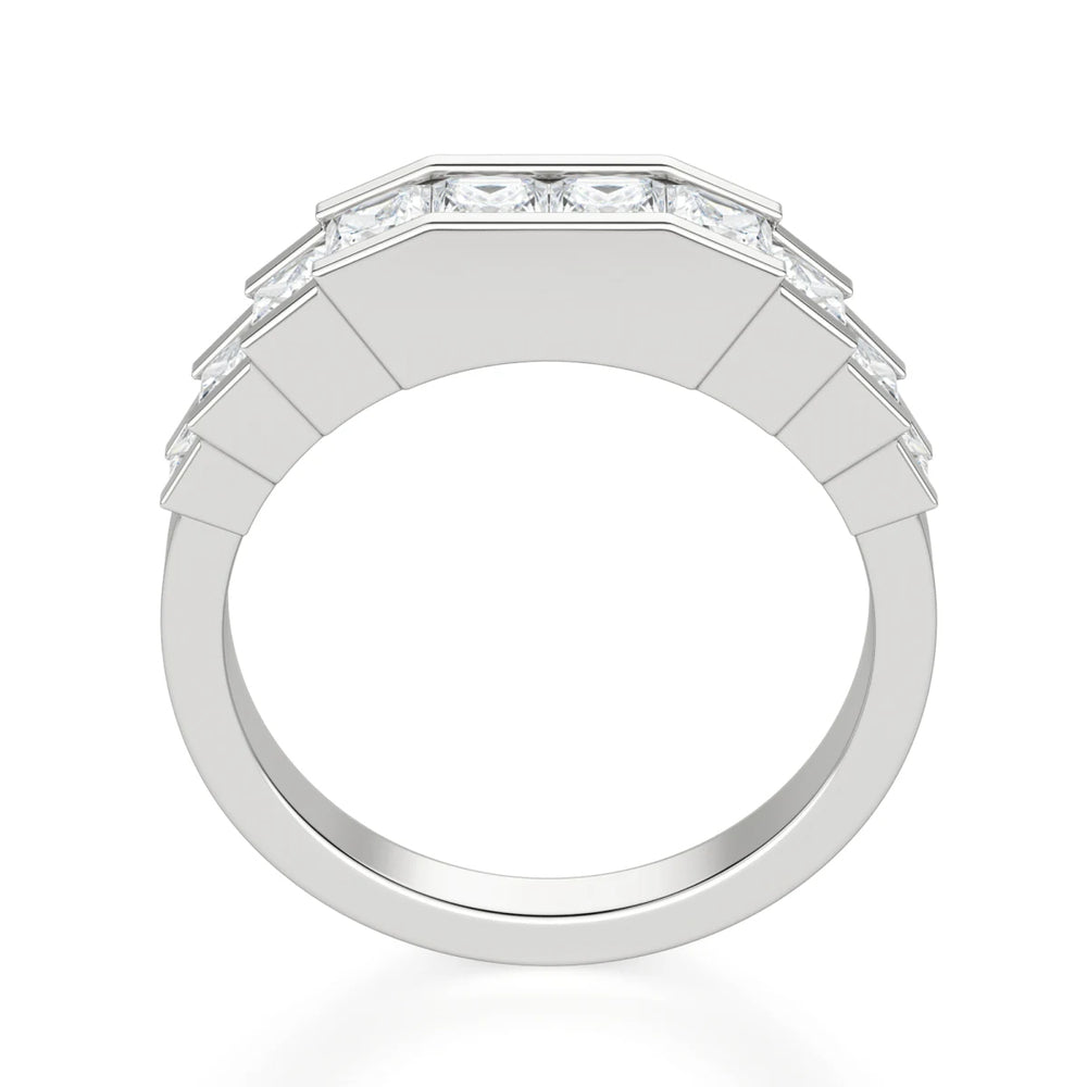 Princess Cut Moissanite Channel Set Wedding Band