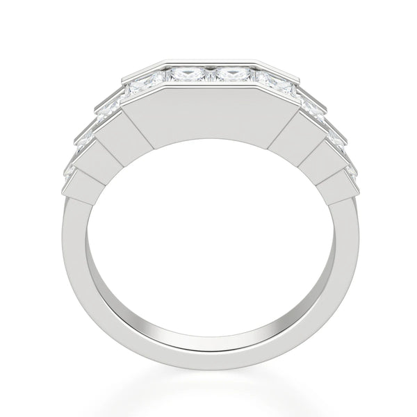 Princess Cut Moissanite Channel Set Wedding Band