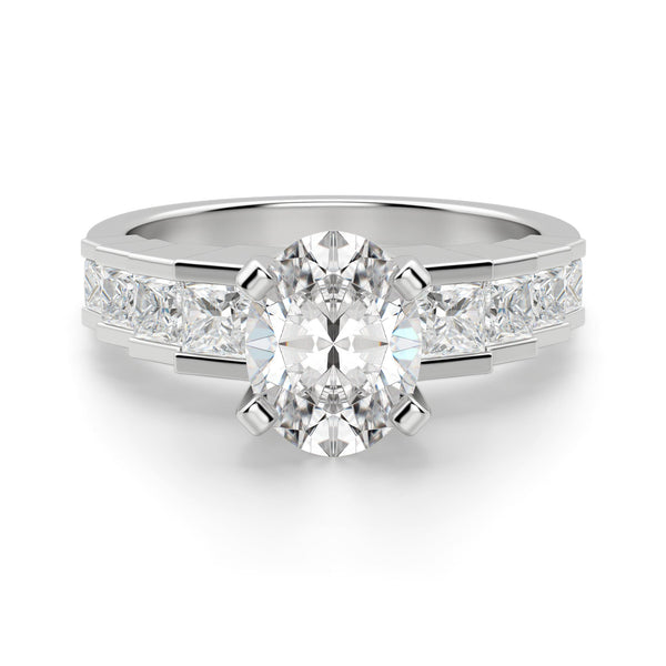 Oval Cut Step Set Moissanite Engagement Ring