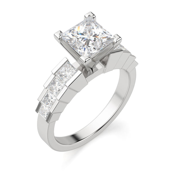 V Shape Prong Solitaire Ring