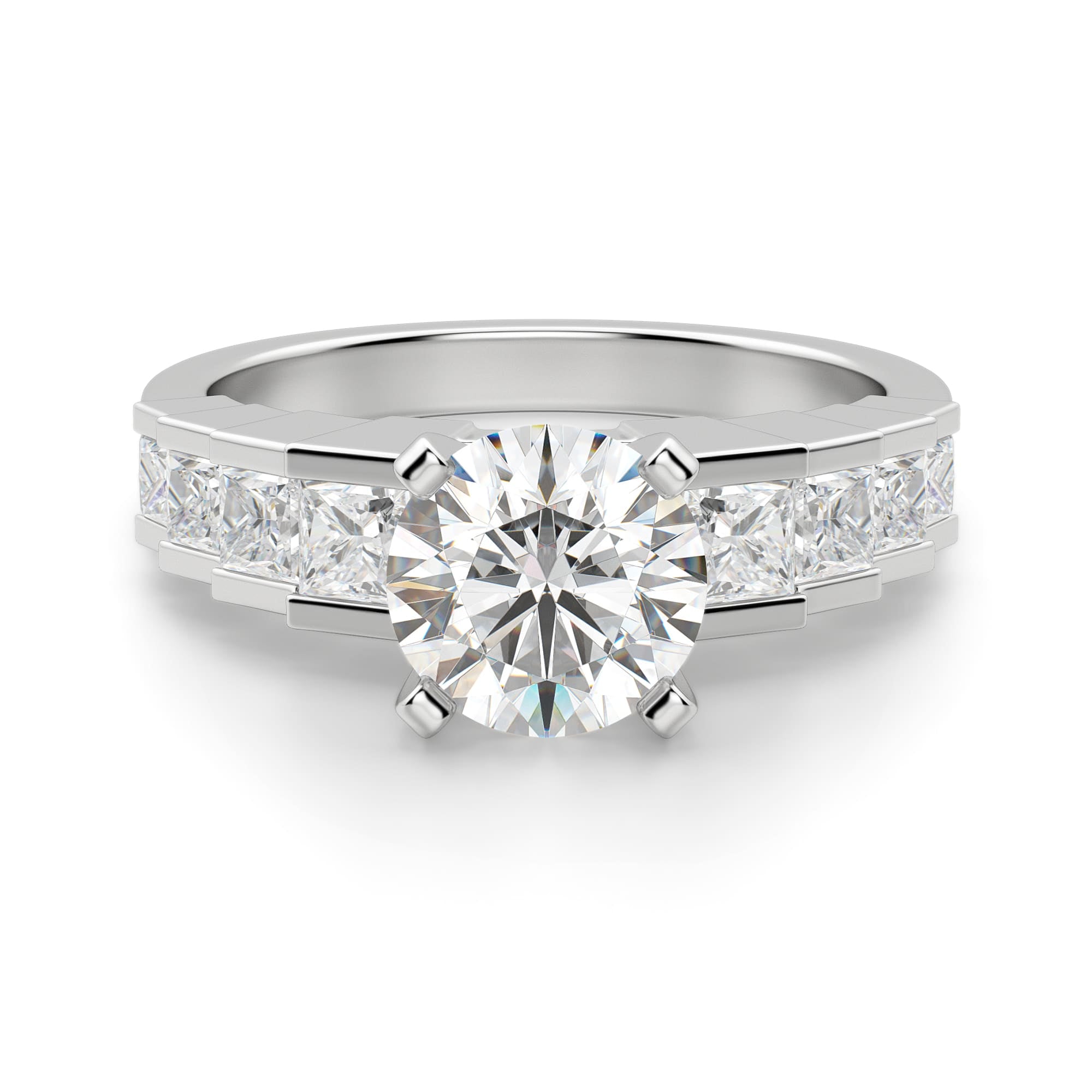 Brilliant Round Cut Vintage Moissanite Engagement Ring