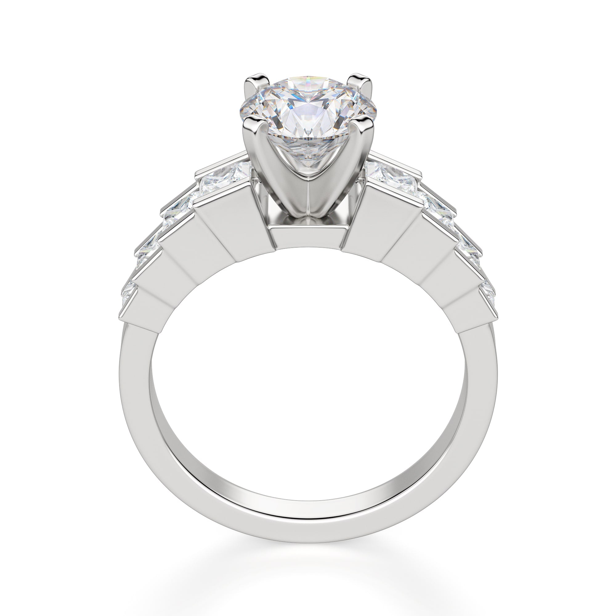 Brilliant Round Cut Vintage Moissanite Engagement Ring