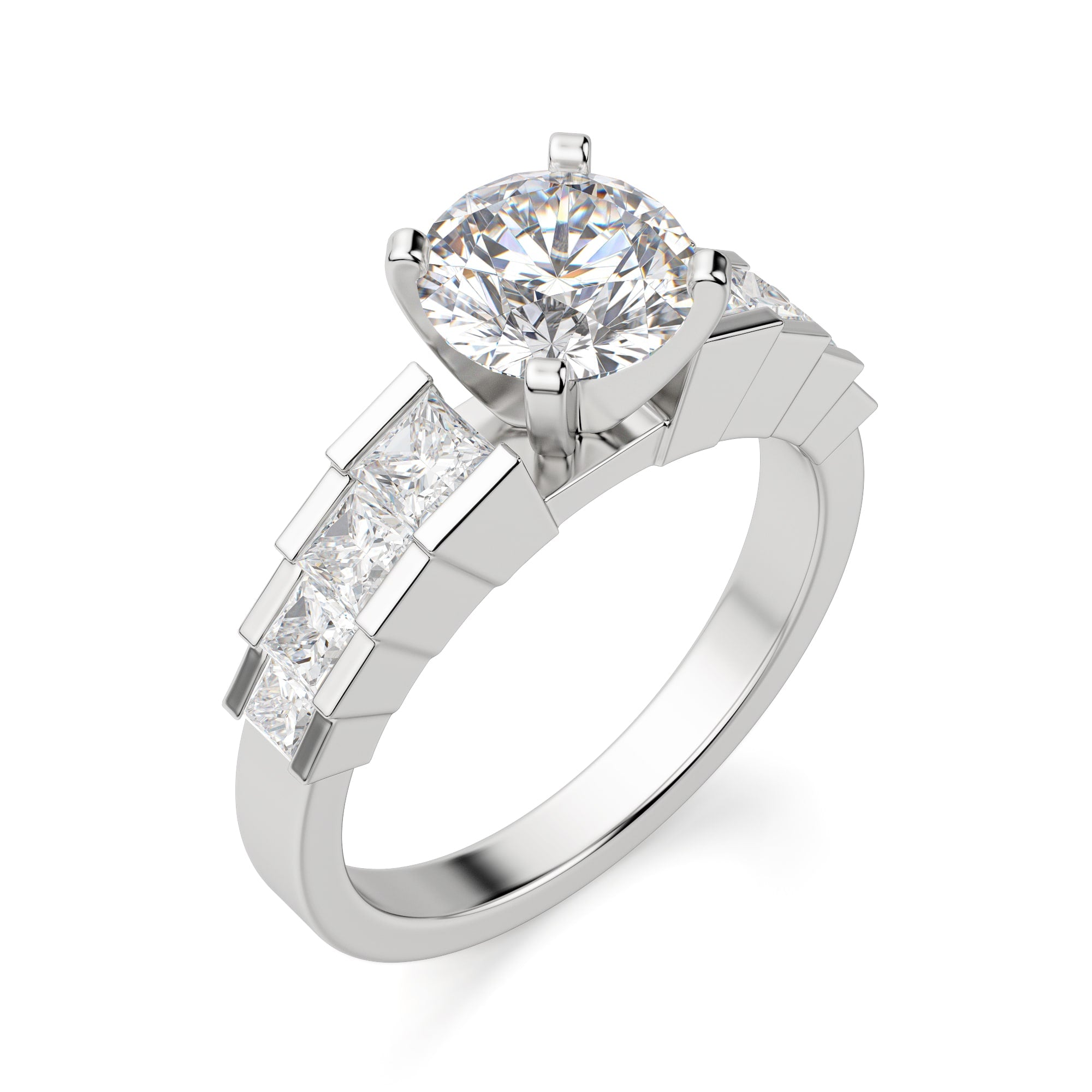 Brilliant Round Cut Vintage Moissanite Engagement Ring