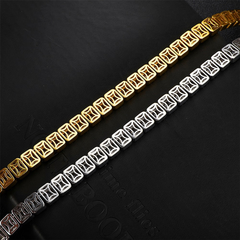 Iced Out Moissanite Baguette Cut Hip Hop Chain