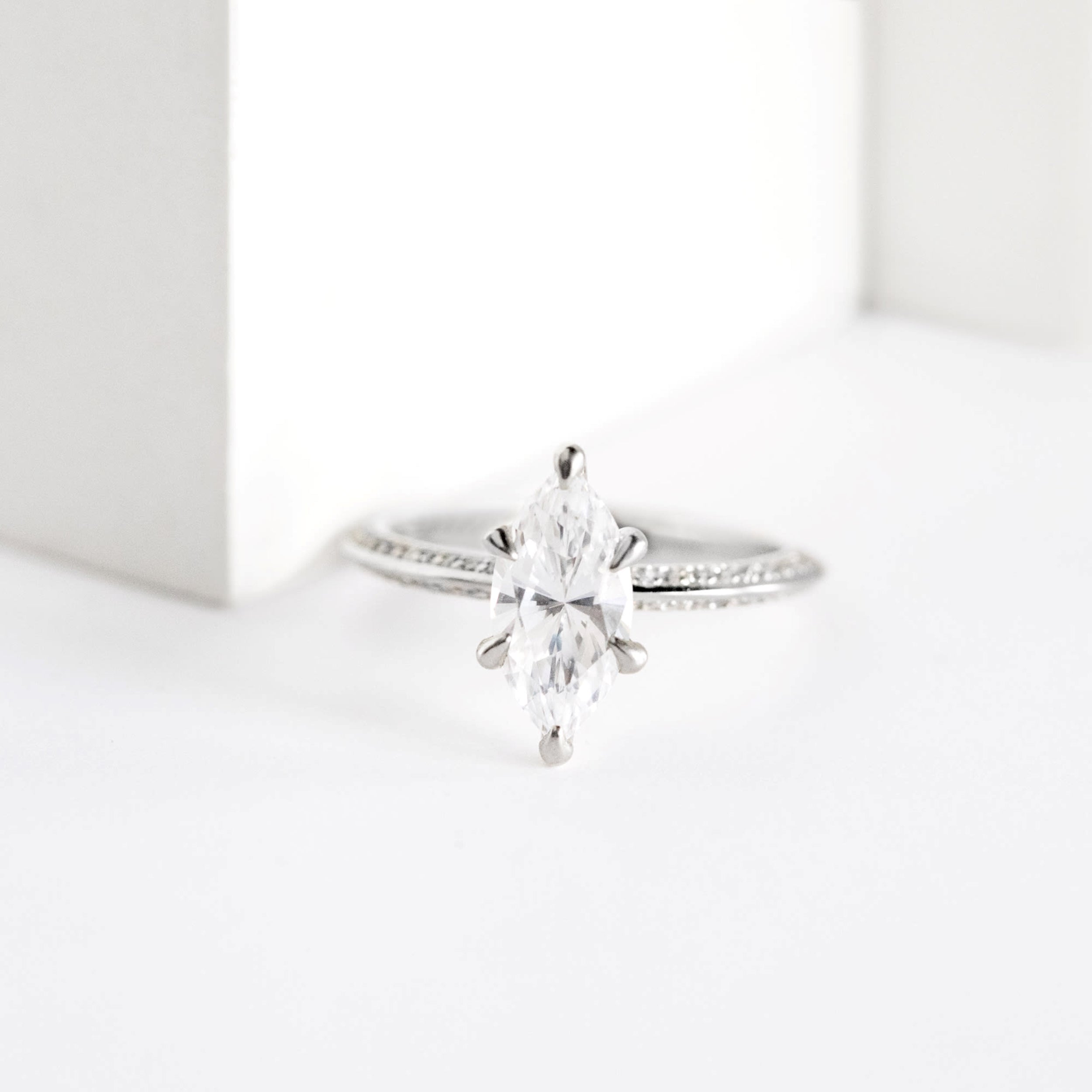 Knife Edge Marquise Cut Engagement Ring