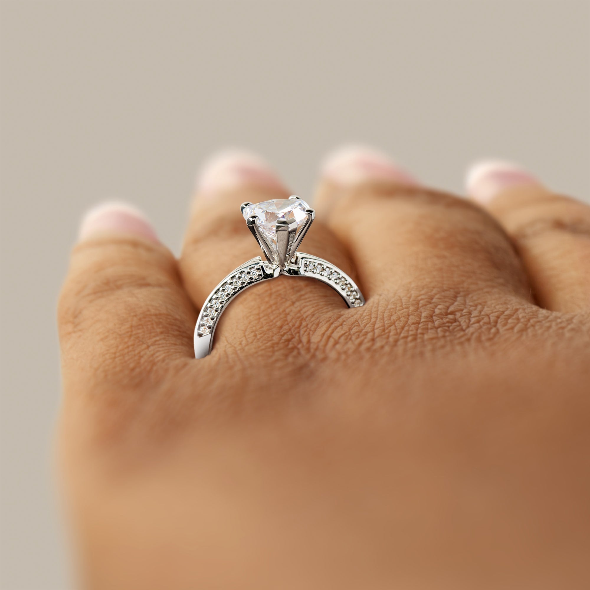 Lab Shay Heart Cut Knife Edge Pave Set Lab Grown Diamond Diamond Ring – Shayonam ...