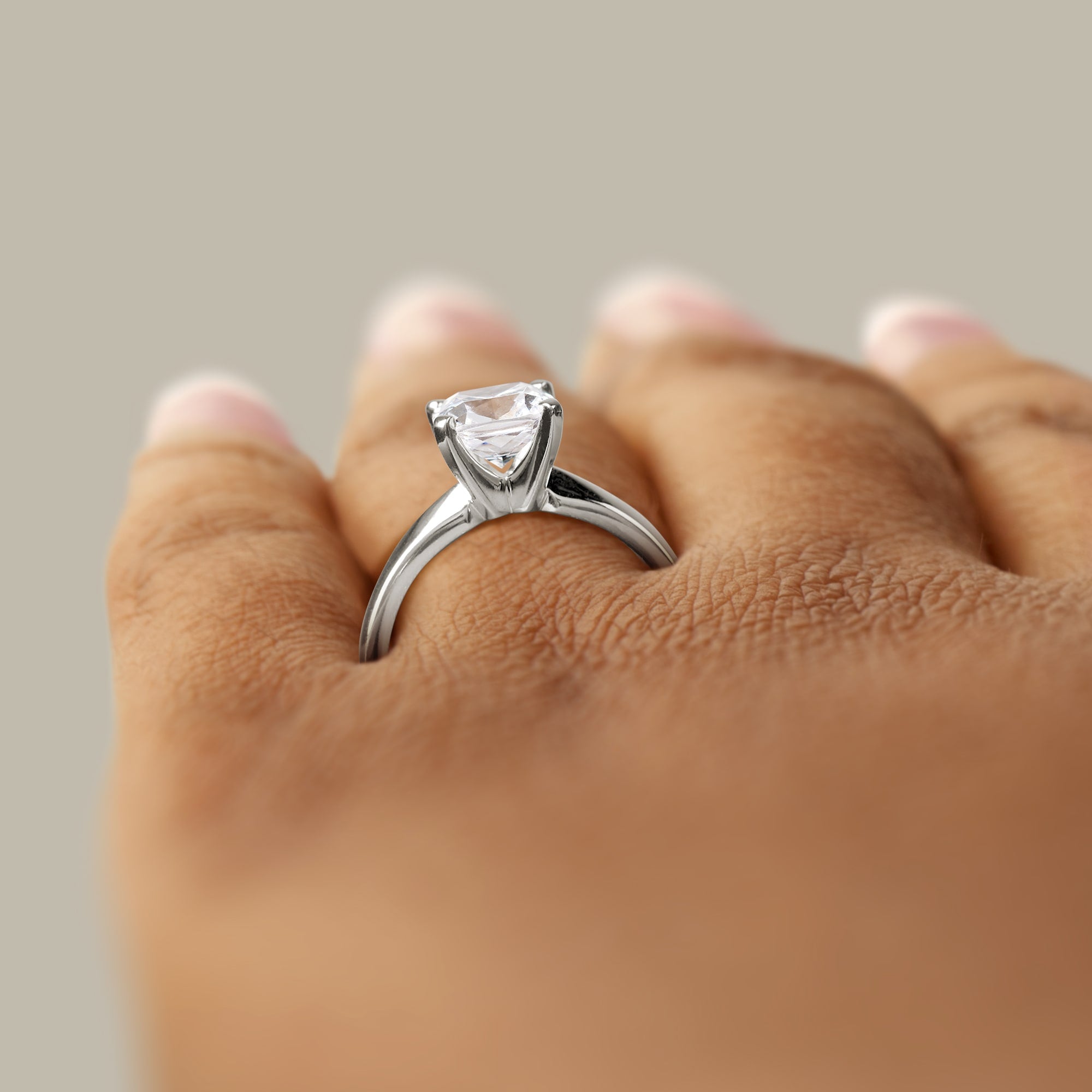 Solitaire Cushion Cut Engagement Rings