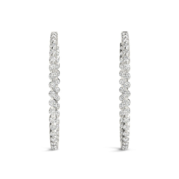 Round Cut Moissanite Lever Back Hoop Earrings For Women