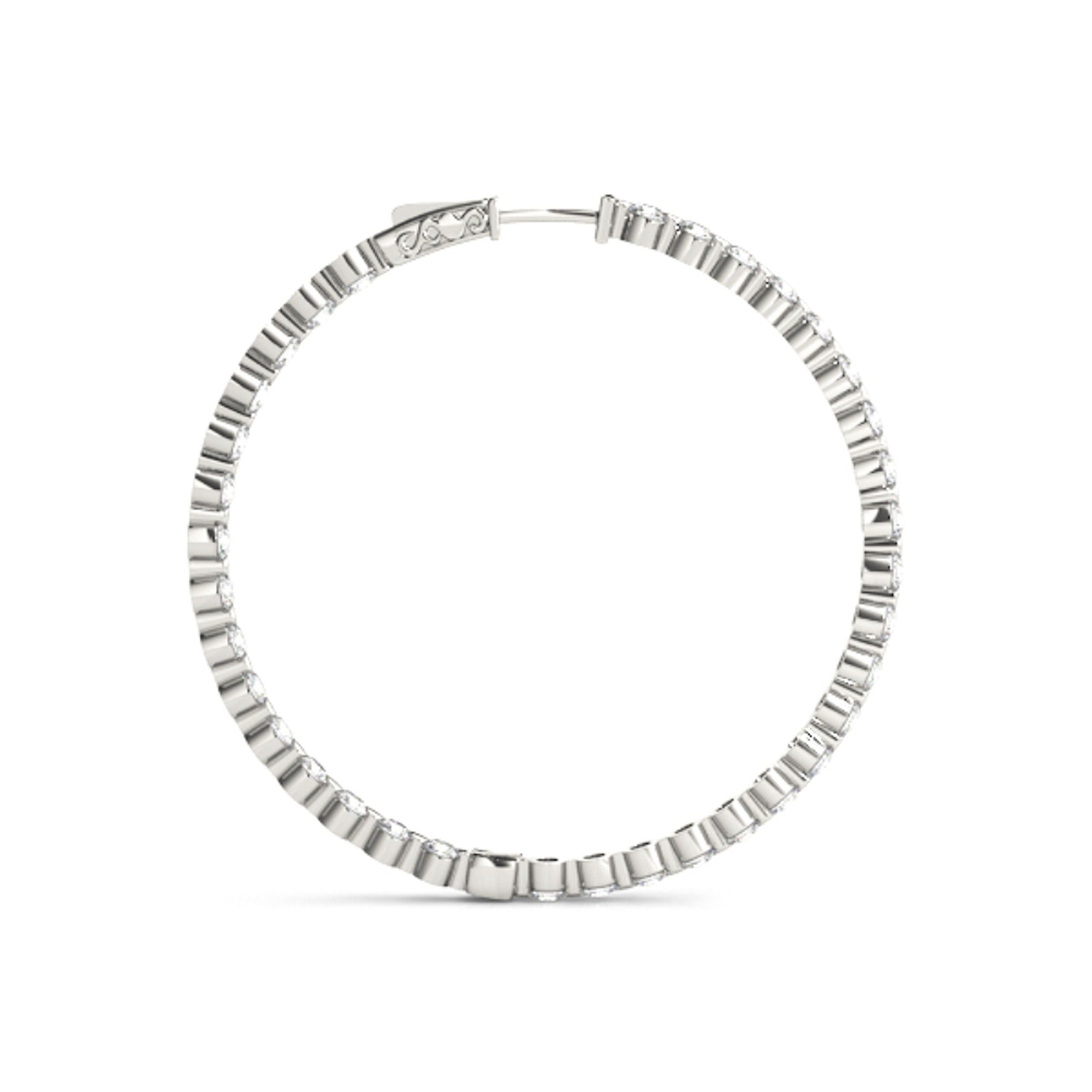 Round Cut Moissanite Lever Back Hoop Earrings For Women