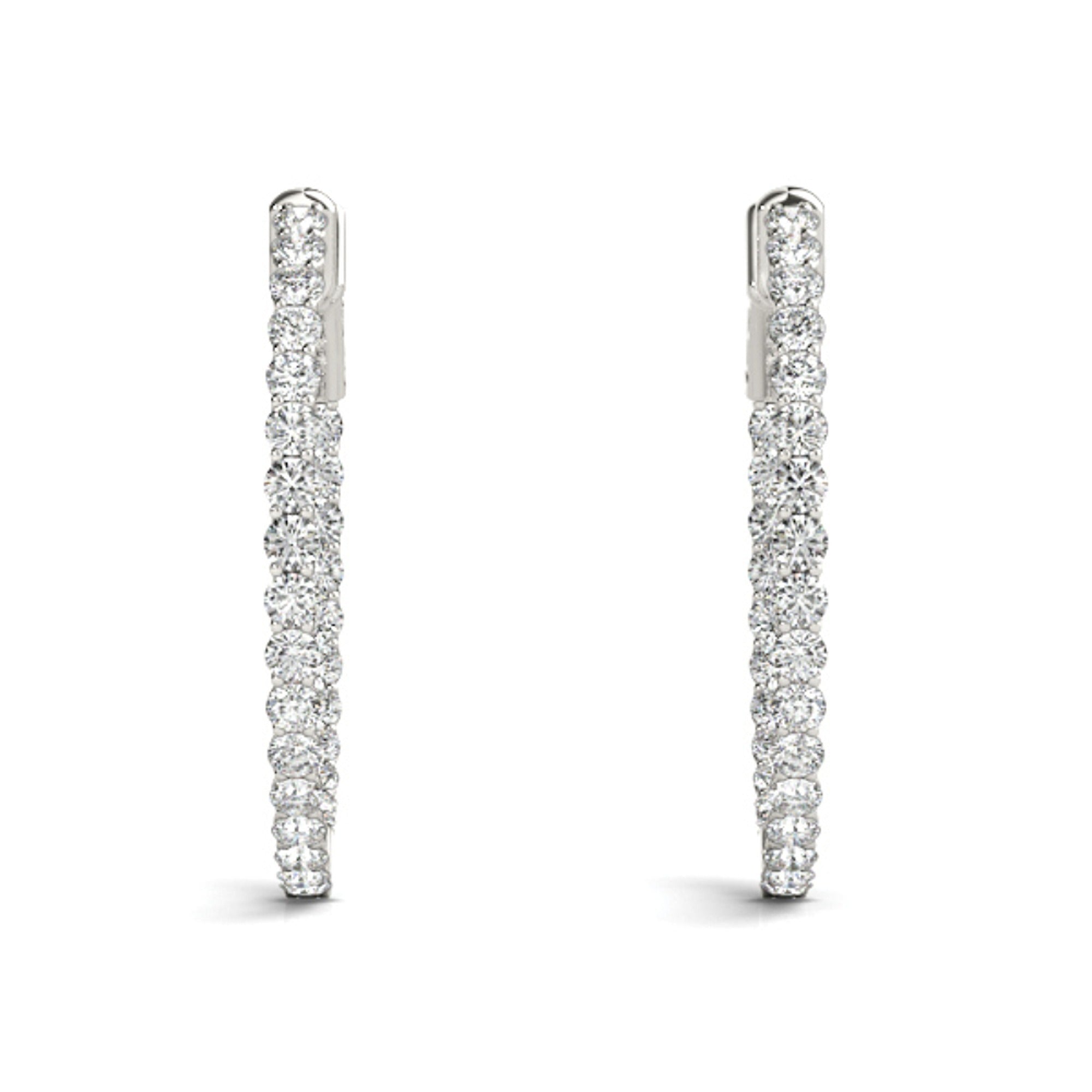 Round Cut Moissanite Diamond Lever Back Hoop Earrings