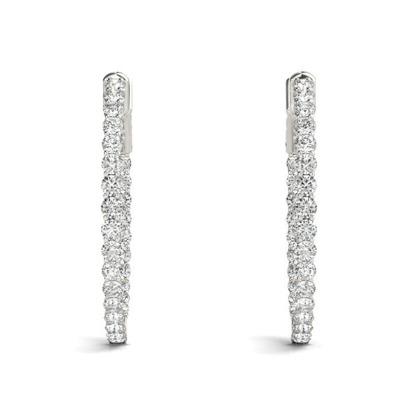 Round Cut Moissanite Diamond Lever Back Hoop Earrings