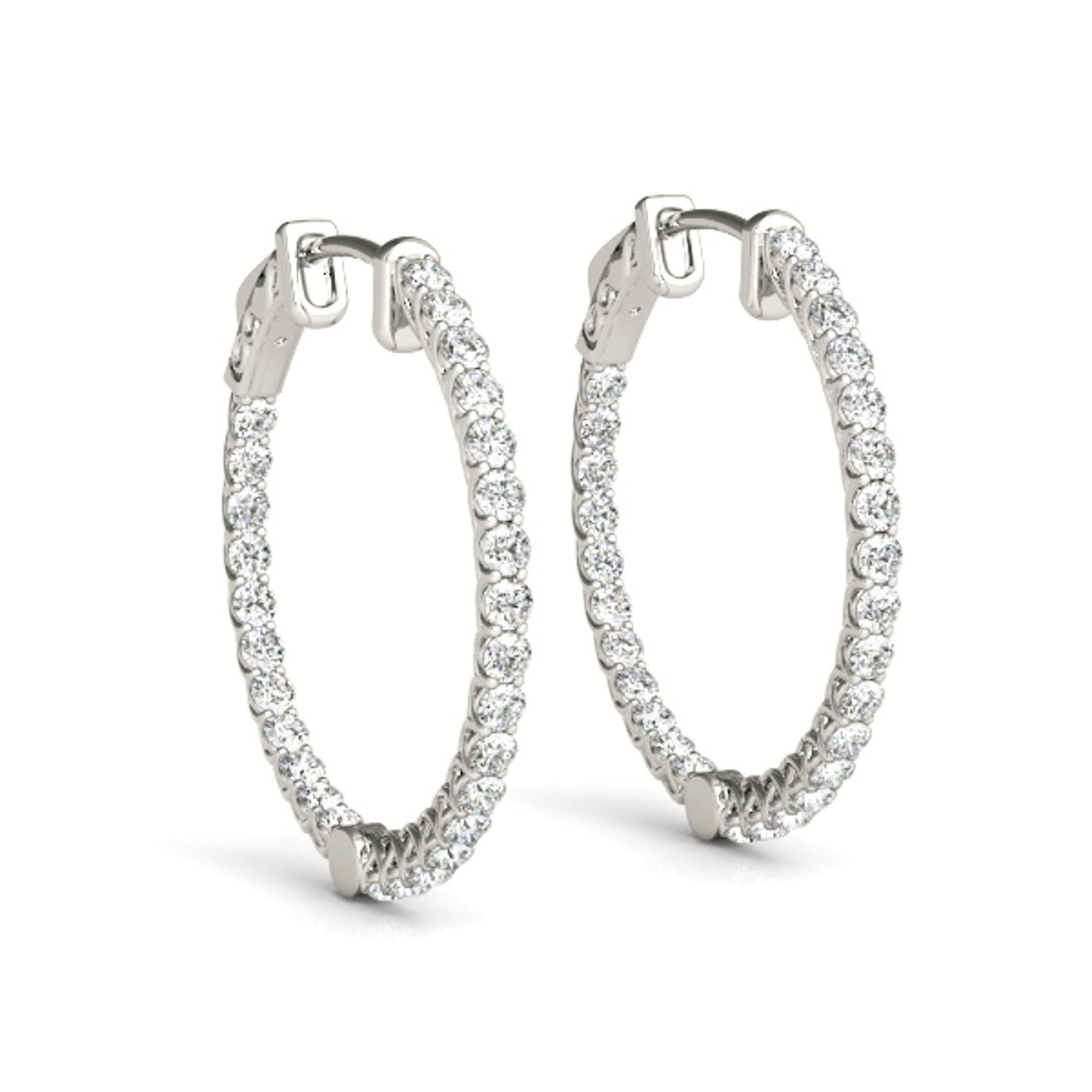 Round Cut Moissanite Diamond Lever Back Hoop Earrings