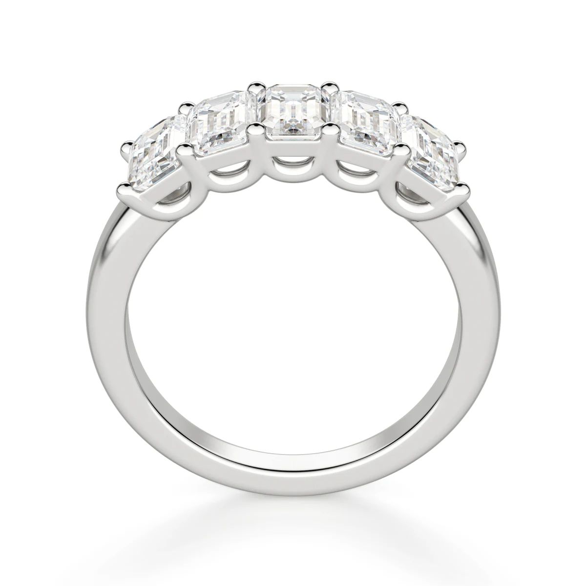 Emerald Cut Five Stone Wedding Anniversary Band for Women