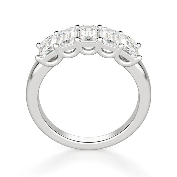 Emerald Cut Five Stone Wedding Anniversary Band for Women