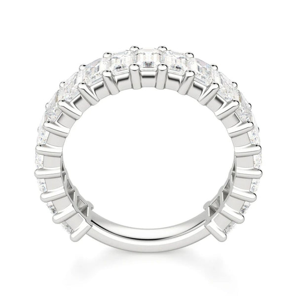 Emerald Cut VVS1 Moissanite Half Eternity Promise Band