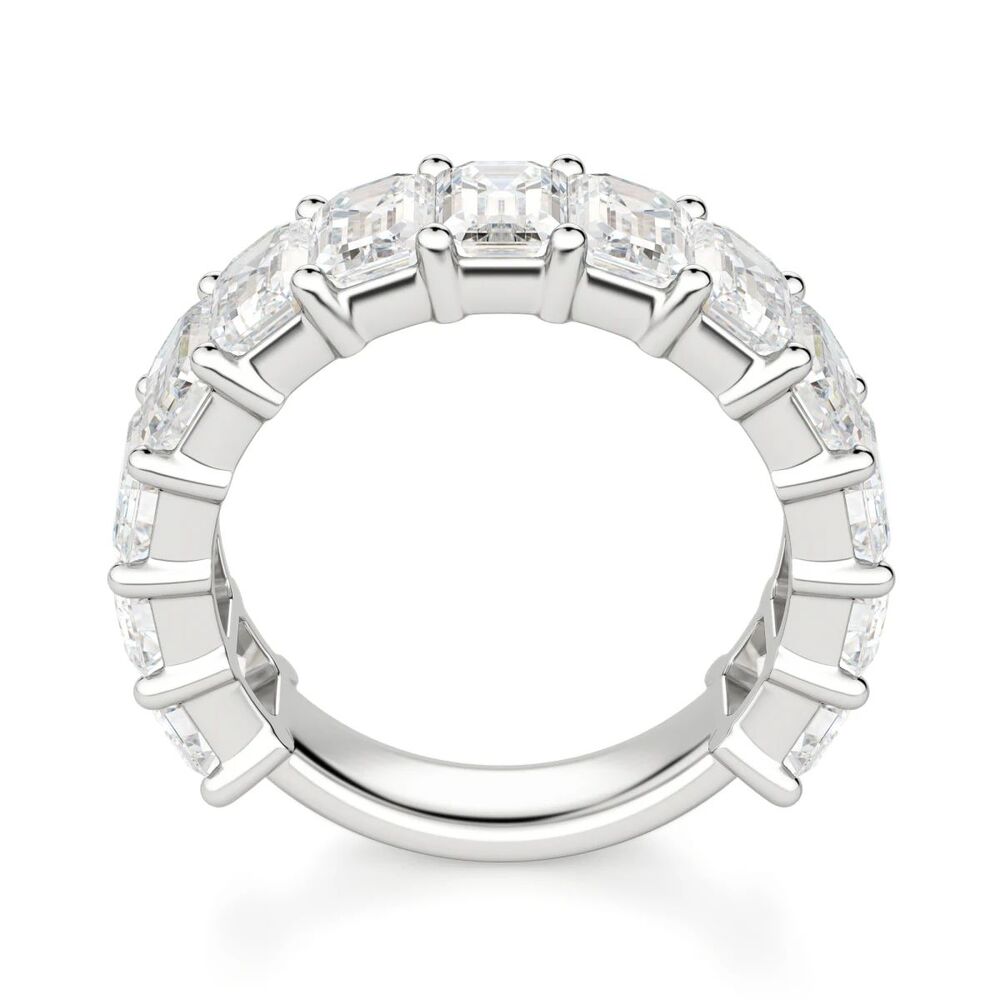 VVS1 Moissanite Emerald Cut Half Eternity Wedding Band