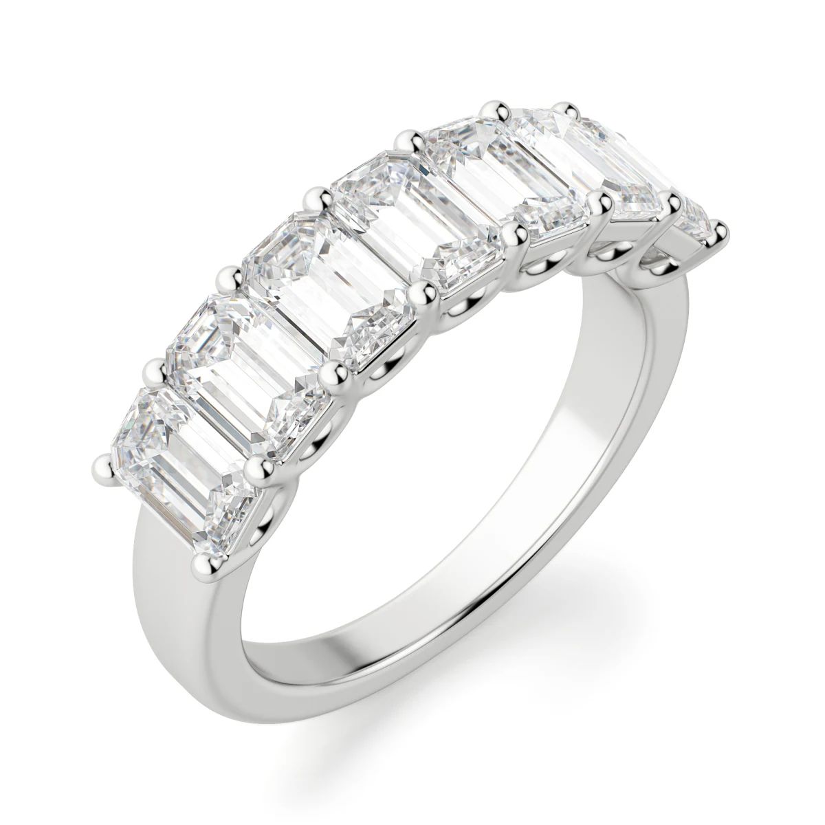 Emerald Cut Seven Stone Matching Wedding Band