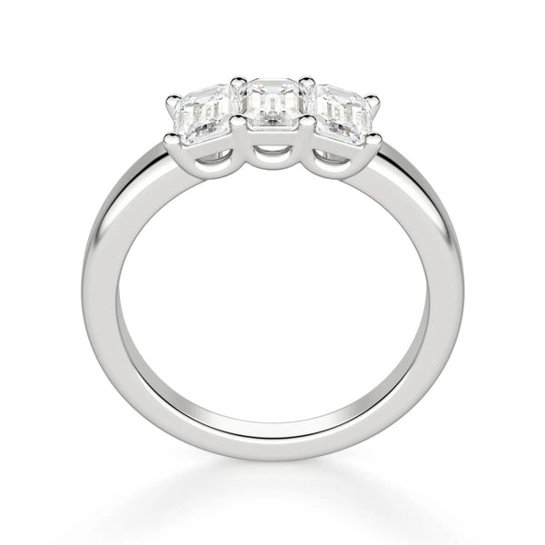 Emerald Cut Three Stone Wedding Anniversary Band