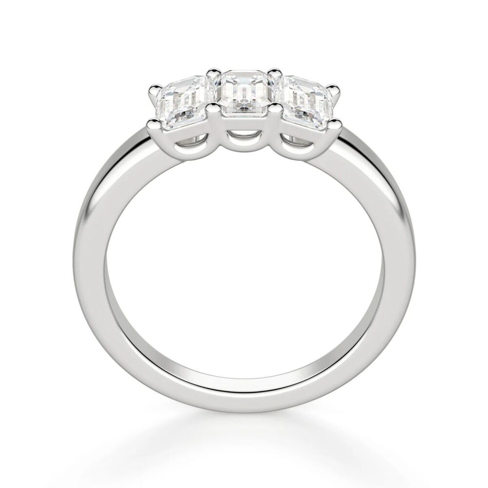 Emerald Cut Moissanite Three Stone Eternity Wedding Band