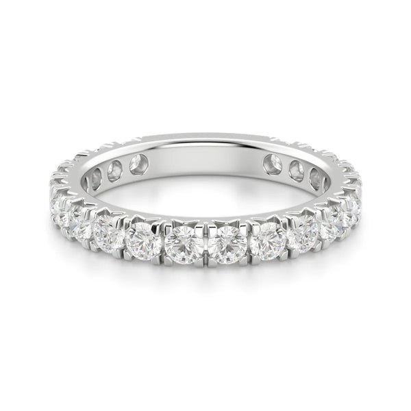 Round Cut Moissanite Half Eternity Wedding Anniversary Band
