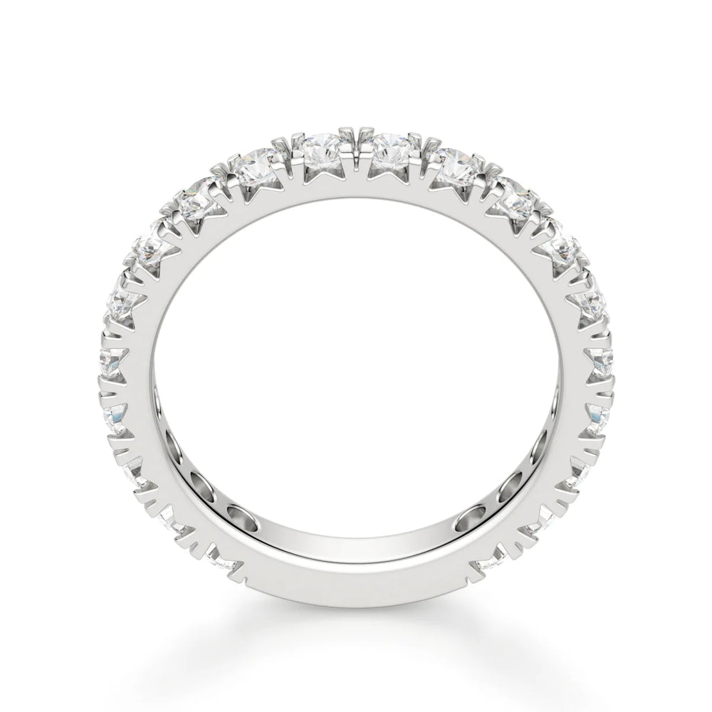 Round Cut Moissanite Half Eternity Wedding Anniversary Band