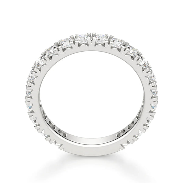 Round Cut Moissanite Half Eternity Wedding Anniversary Band
