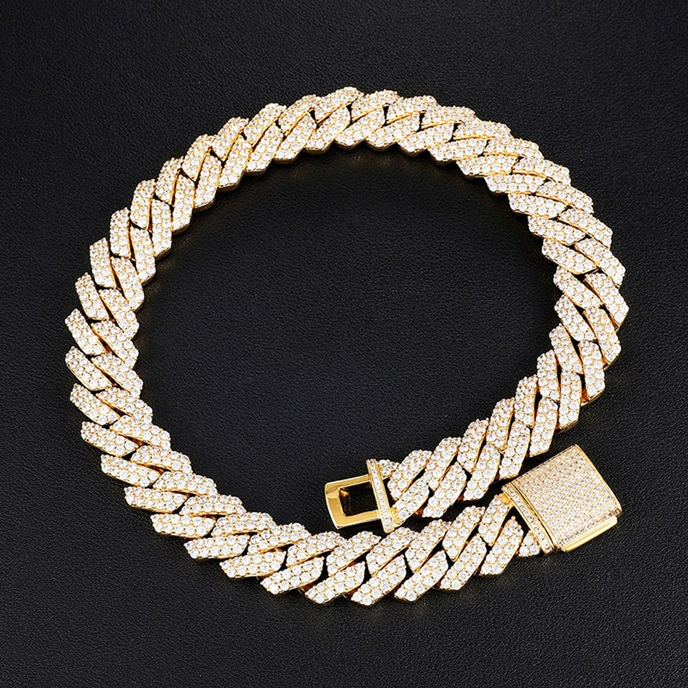 VVS1 Moissanite Iced Out Hip Hop Cuban Link Chain