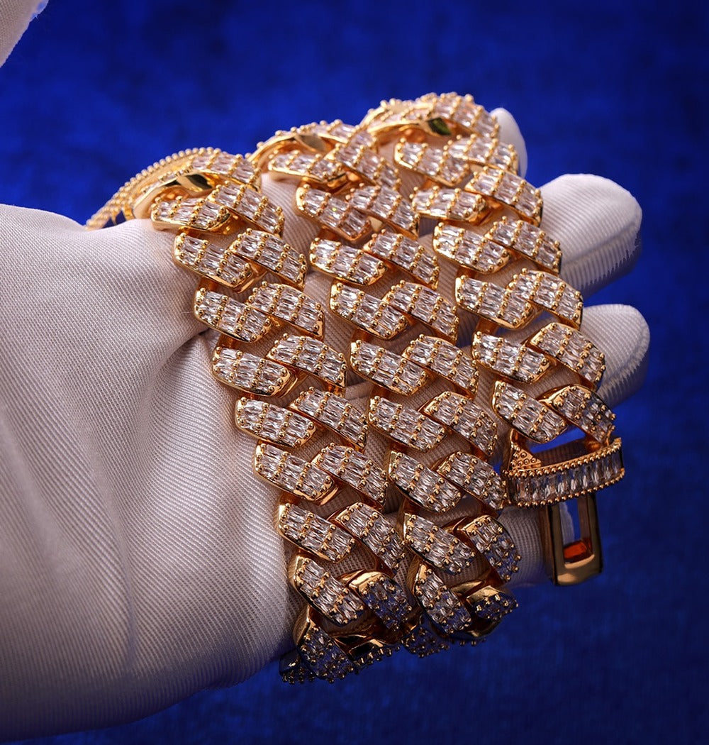 Baguette Cut Lab Grown Diamond Miami Cuban Link Chain