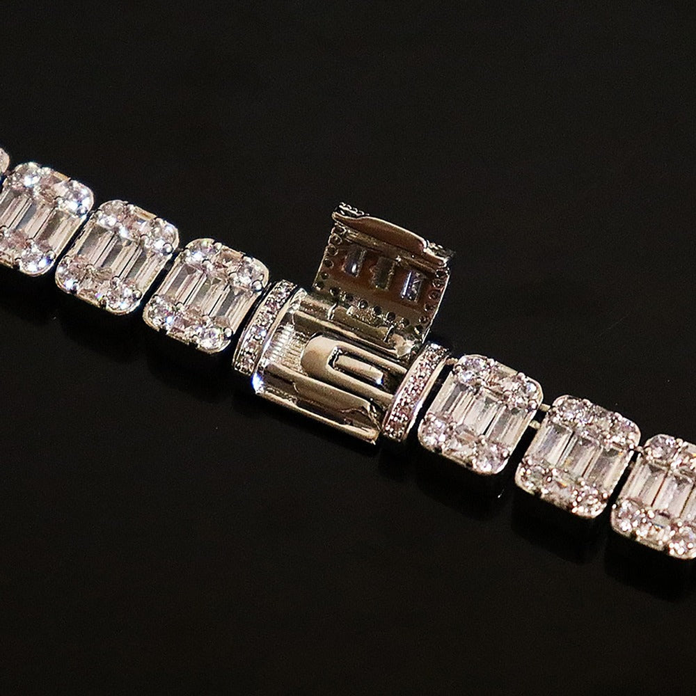 Iced Out Moissanite Baguette Cut Hip Hop Chain