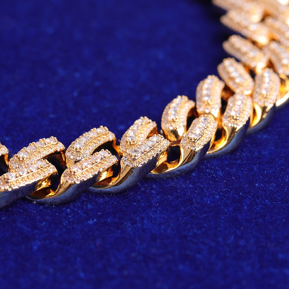 Iced Out Moissanite Cuban Link Chain For Him