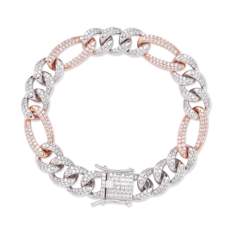 Moissanite Iced Out Figaro Luxury  Hip Hop Bracelet