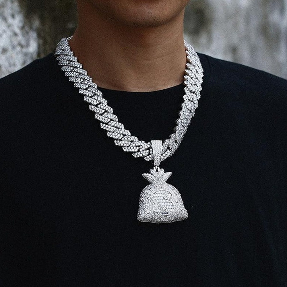 Moissanite Diamond Money Bag Hip Hop Pendant