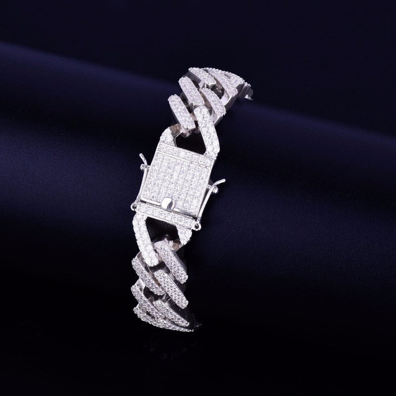 Iced Out Moissanite Cuban Link Chain For Mens