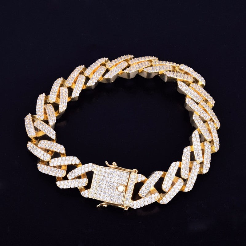 Iced Out Moissanite Cuban Link Chain For Mens