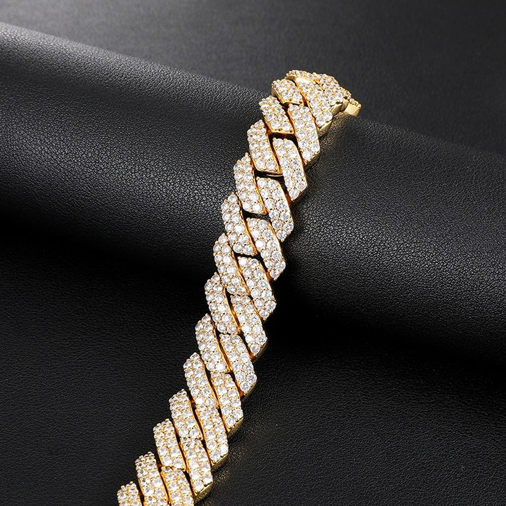 VVS1 Moissanite Iced Out Hip Hop Cuban Link Chain