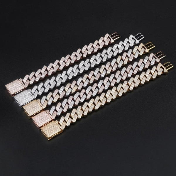 Iced Out Cuban Link Bracelet Hip Hop Jewelry for Men's