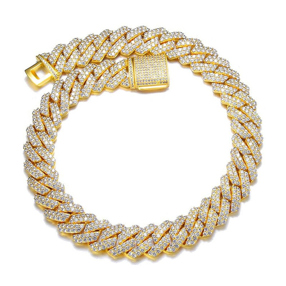 VVS1 Moissanite Iced Out Hip Hop Cuban Link Chain