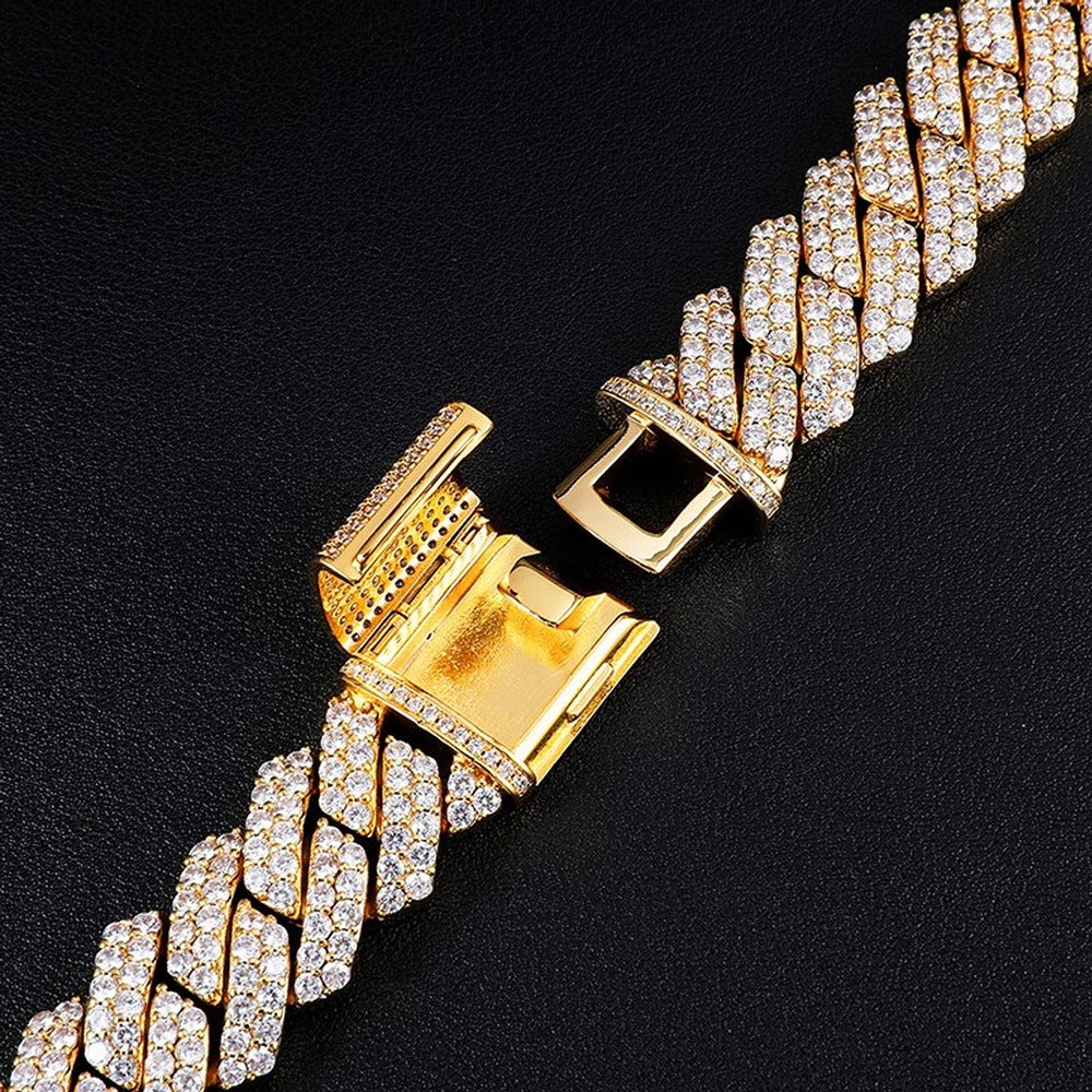 VVS1 Moissanite Iced Out Hip Hop Cuban Link Chain