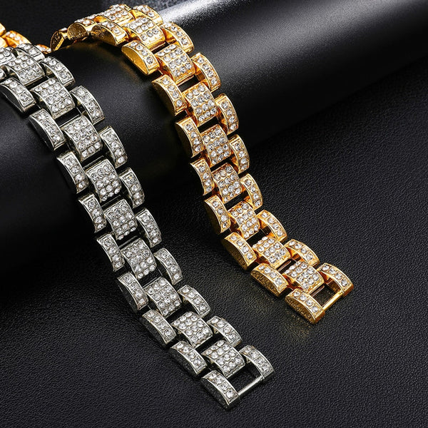 Round Cut Iced Out Moissanite Classic Hip Hop Bracelet For Men