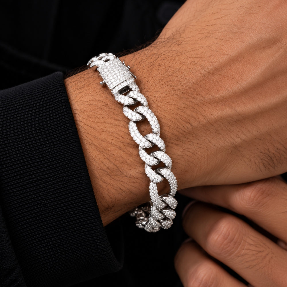 Moissanite Iced Out Cuban Hip Hop Bracelet