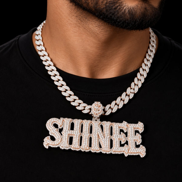 Iced Out Moissanite Custom Name Hip Hop Pendant