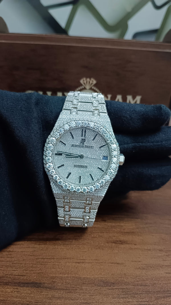 Full White Moissanite Diamond AP Luxury Watch for Him