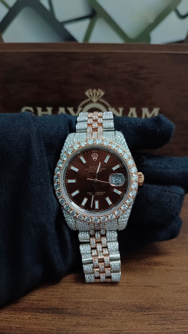 Dual Tone Rolex Analog Datejust Luxury Watch