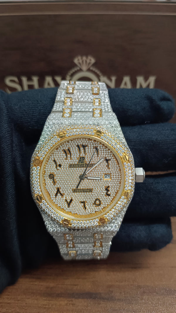 Moissanite Diamond Arabic Numberic Moissanite Diamond Watch