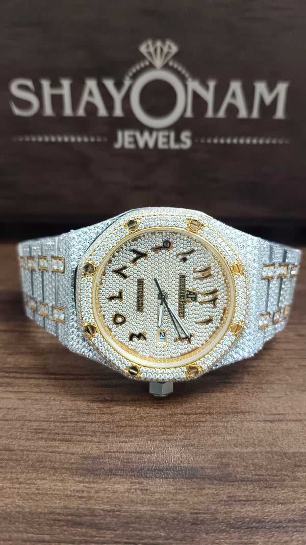 Moissanite Diamond Arabic Numberic Moissanite Diamond Watch