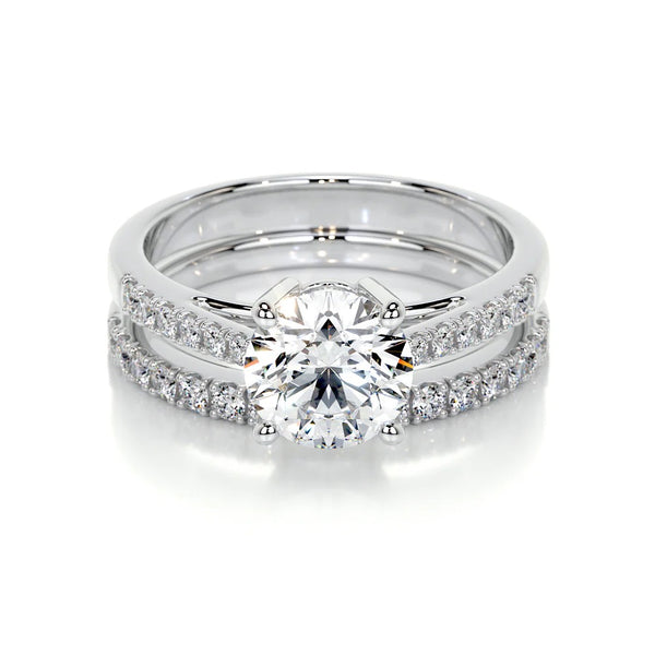 Brilliant Round Cut Moissanite Wedding Ring Set