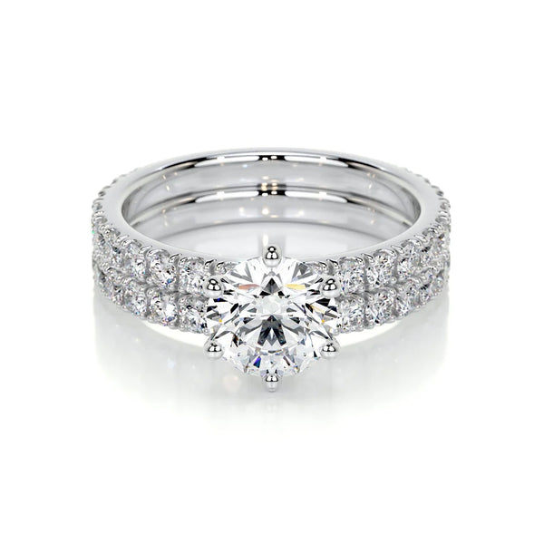 Moissanite Round Cut Wedding Bridal Ring Set